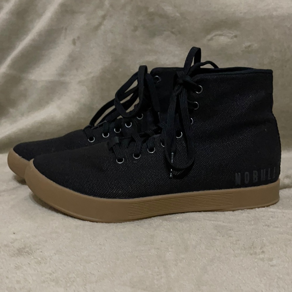 NoBull High Top Black Dark Gum Canvas Trainer